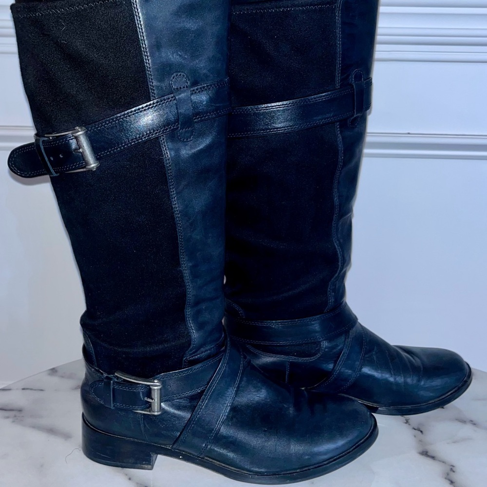Cole Haan Women's Black Leather Knee-High Boots